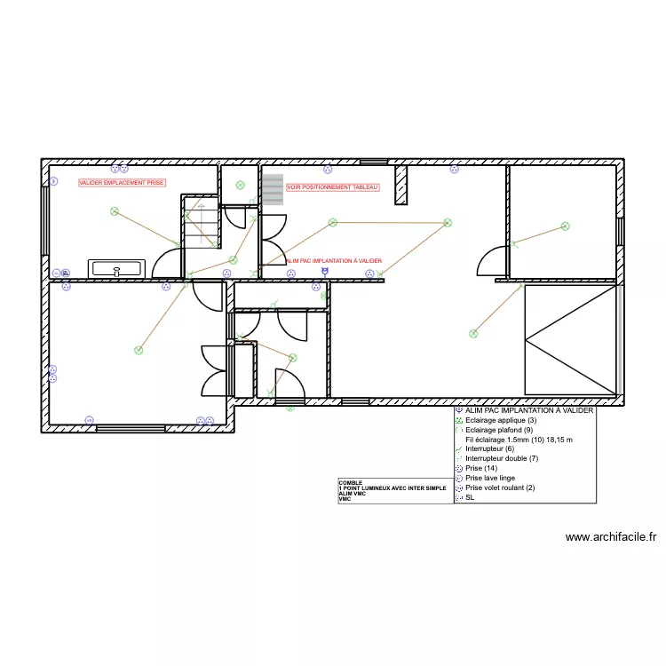 PLAN ELEC PARMENTIER RDJ. Plan de 7 Pièces et 64 m² PLAN ELEC PARMENTIER RDJ. Plan de 7 Pièces et 64 m²