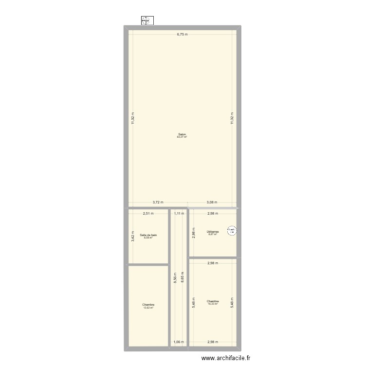 augurelle. Plan de 5 pièces et 130 m2