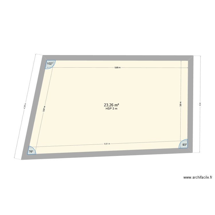 Garage plus grand. Plan de 1 pièce et 23 m2