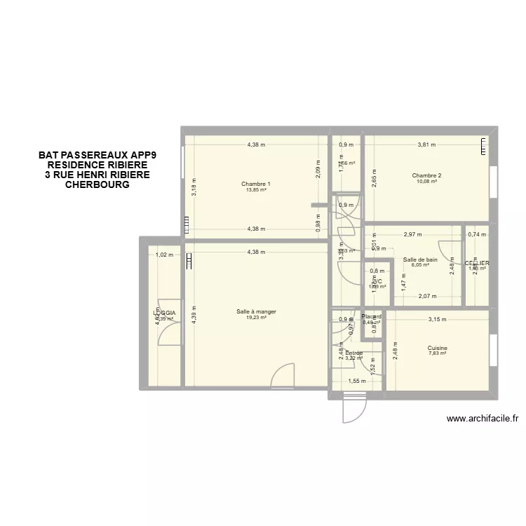 BAT PASSEREAUX APP9. Plan de 12 et 73 m² BAT PASSEREAUX APP9. Plan de 12 et 73 m²