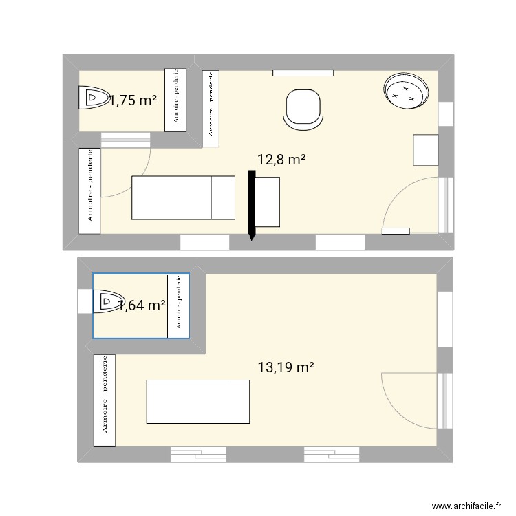 Plan salon 2. Plan de 4 pièces et 29 m2