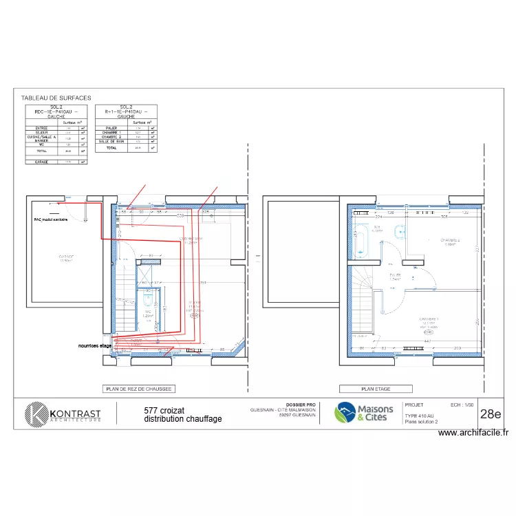 577 croizat GUESNAIN. Plan de 