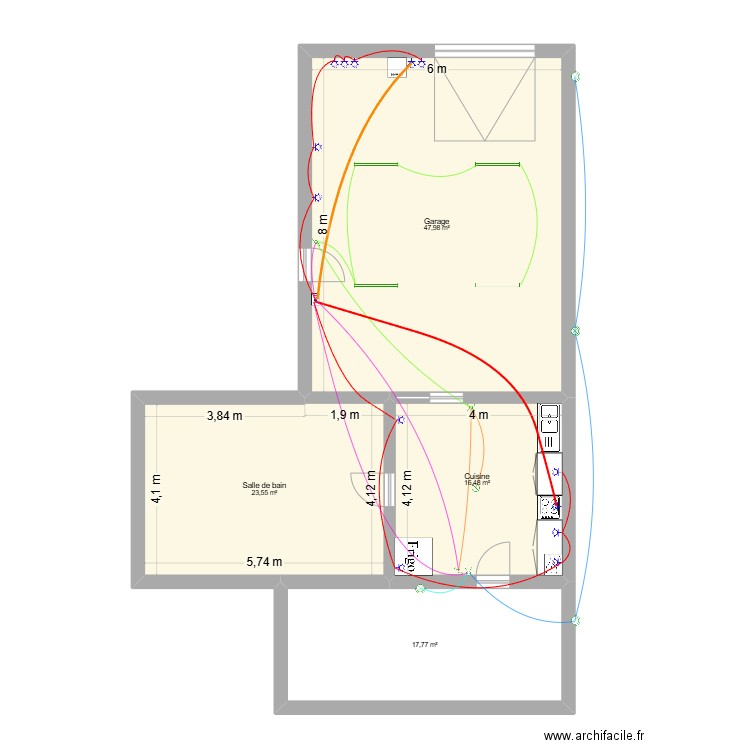 garage djack. Plan de 4 pièces et 106 m2