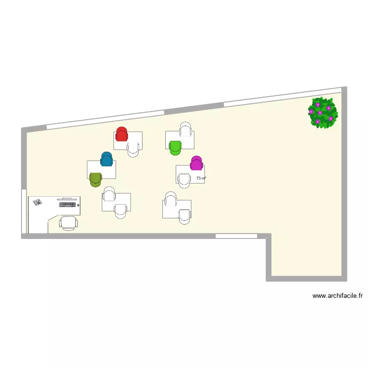 classe de star. Plan de 1  et 73 m²