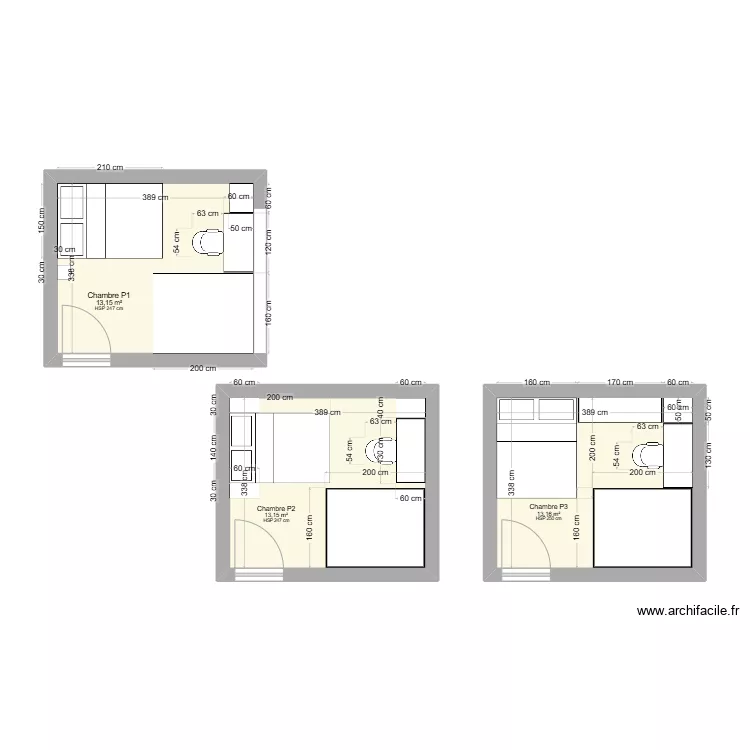 Chambre Jean. Plan de 