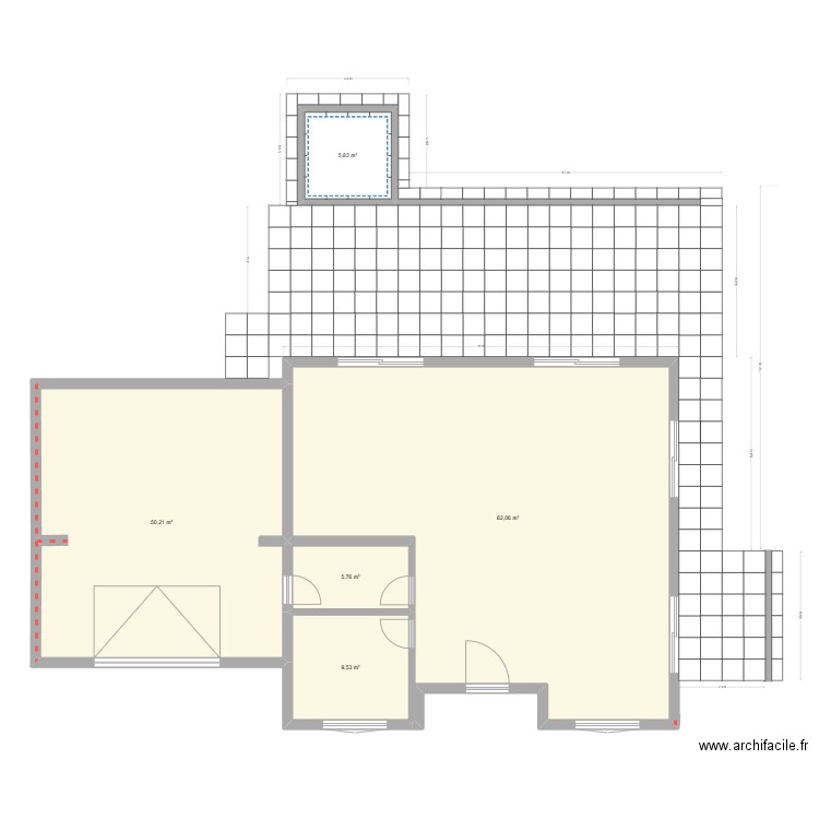 Terrasse Version13. Plan de 5 pièces et 153 m2