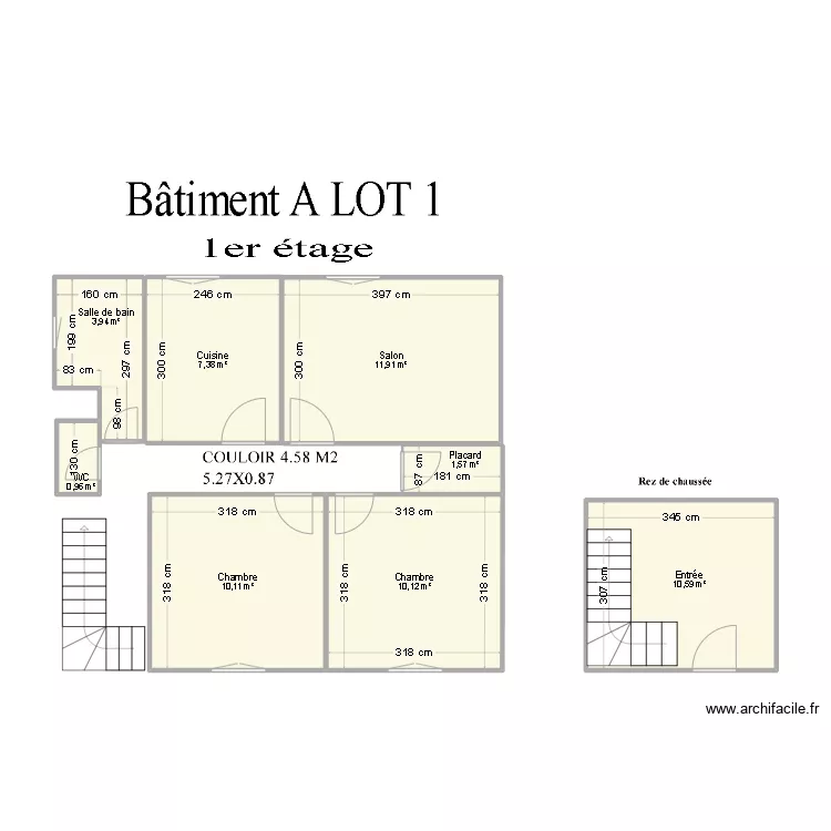 BATIMENT  A LOT 1. Plan de 