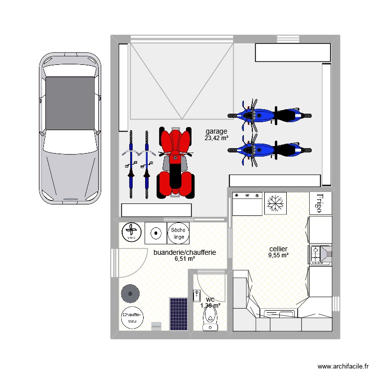 garage. Plan de 0 pièce et 0 m2