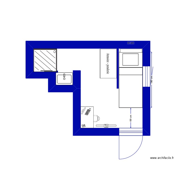 chambre ami. Plan de 0 pièce et 0 m2
