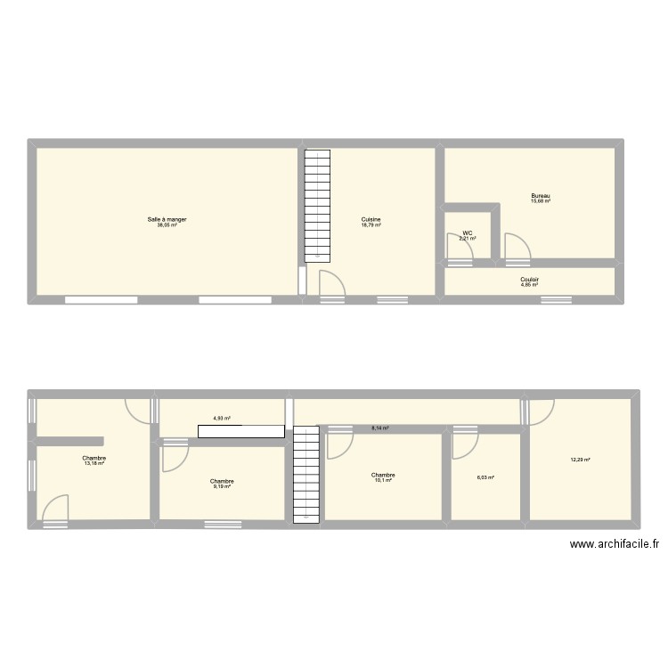 MAISON SEVELINGE. Plan de 12 pièces et 143 m2