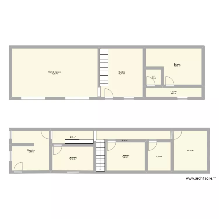 MAISON SEVELINGE. Plan de 12 pièces et 143 m²