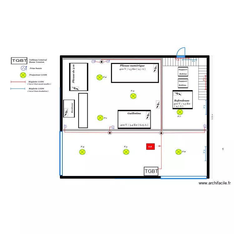 BOURGEOIS atelier zinguerie / Réseau électrique, prises. Plan de 1 Pièce et 166 m² BOURGEOIS atelier zinguerie / Réseau électrique, prises. Plan de 1 Pièce et 166 m²