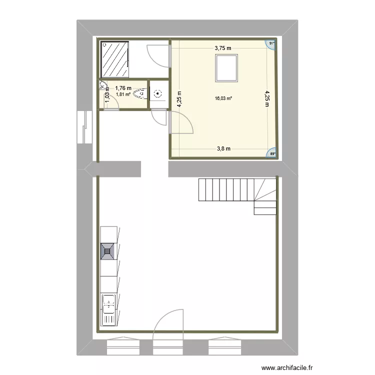 RENO RDC 2. Plan de 2 et 18 m² RENO RDC 2. Plan de 2 et 18 m²