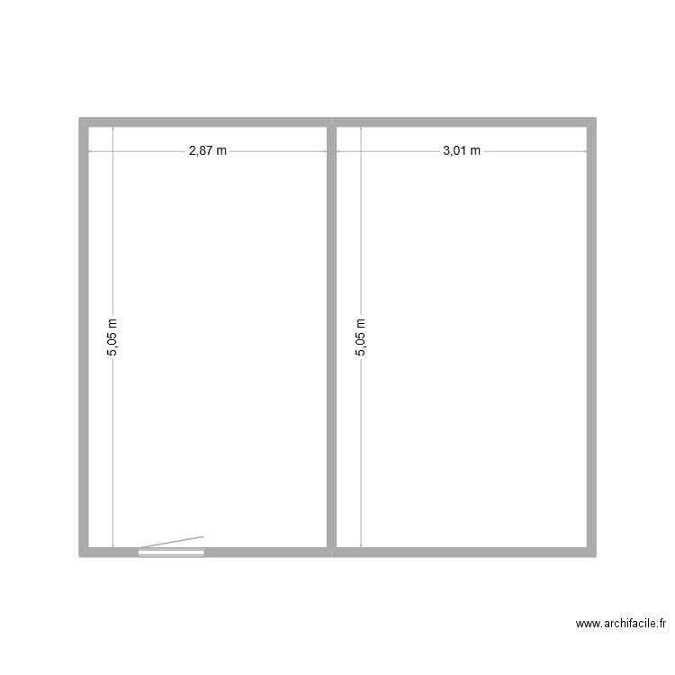 Aix. Plan de 2 pièces et 30 m2