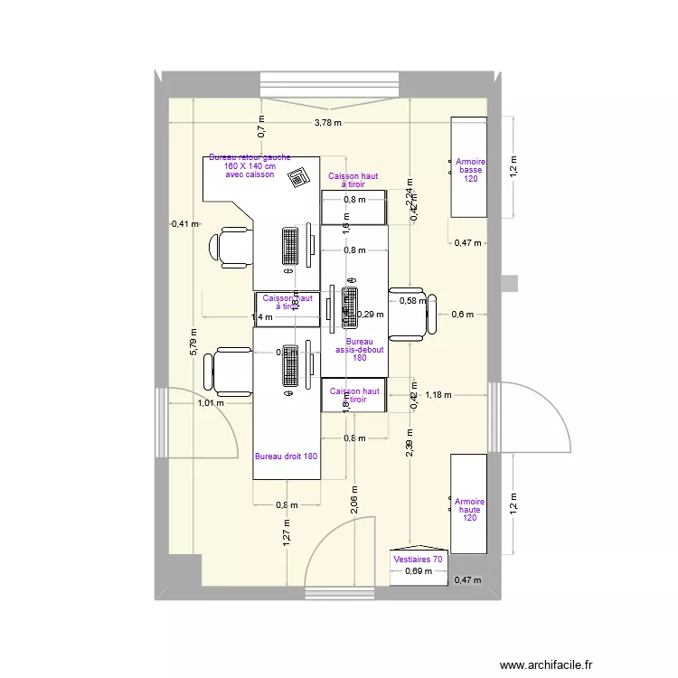 Bureau Morgane, Murielle et Christine. Plan de 1 et 22 m² Bureau Morgane, Murielle et Christine. Plan de 1 et 22 m²