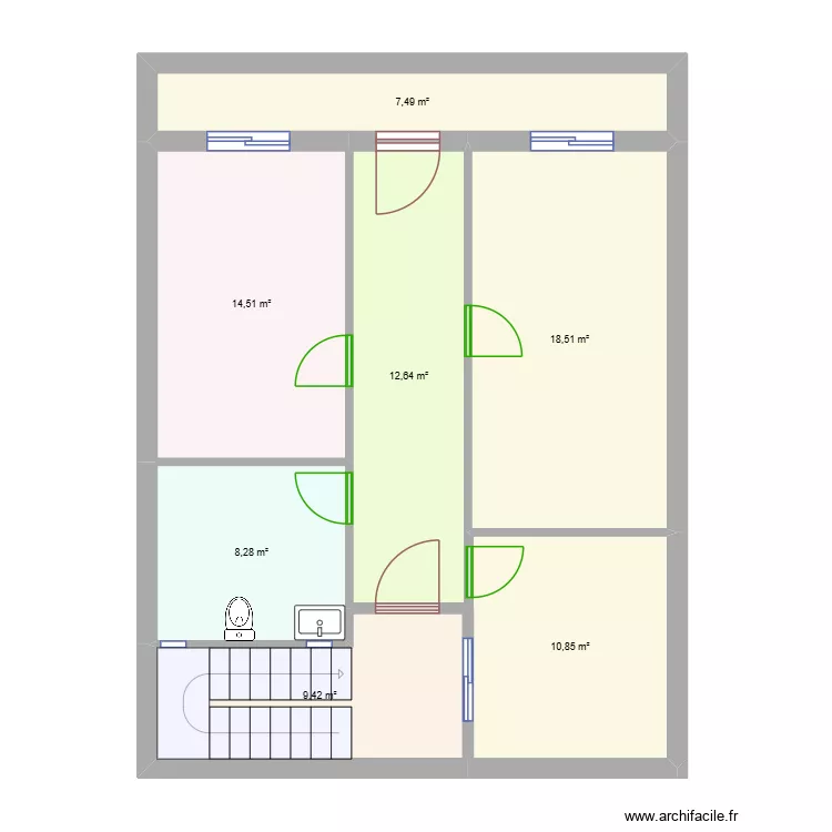 plan brea cab. Plan de 7  et 82 m²