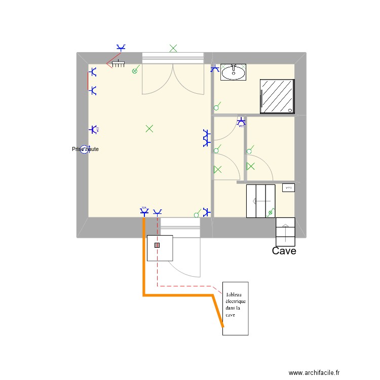 Amélie cuisine. Plan de 4 pièces et 16 m2