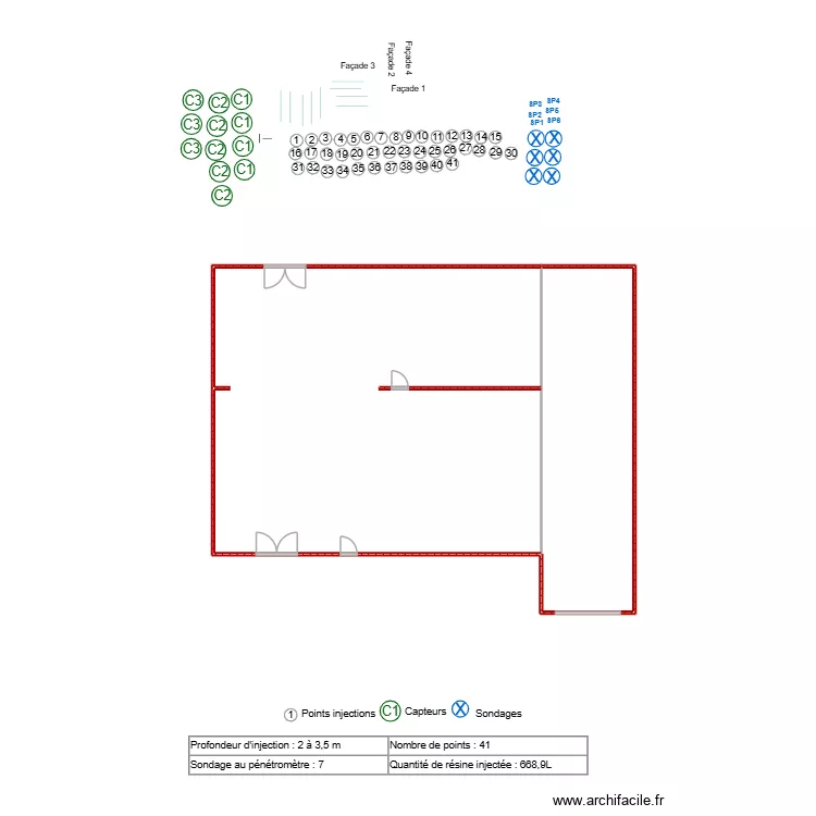 Leite. Plan de 2 et 74 m² Leite. Plan de 2 et 74 m²