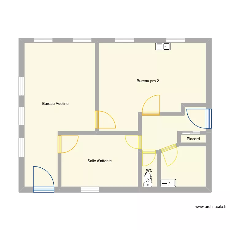 Cabinet Ortho Hotel Dieu. Plan de 7  et 54 m²