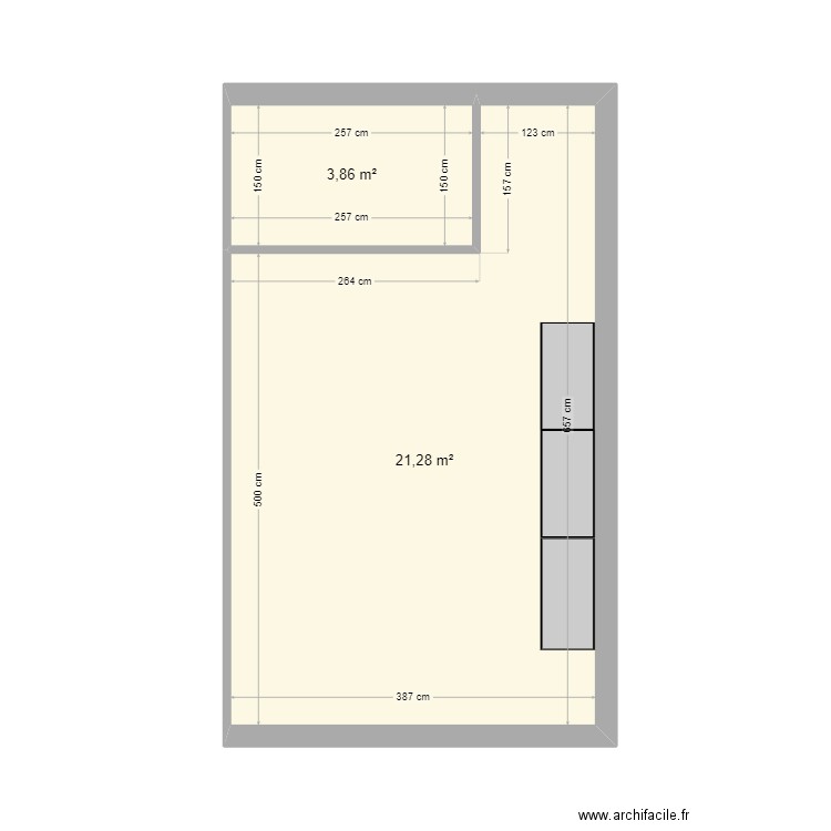 Garage. Plan de 2 pièces et 25 m2