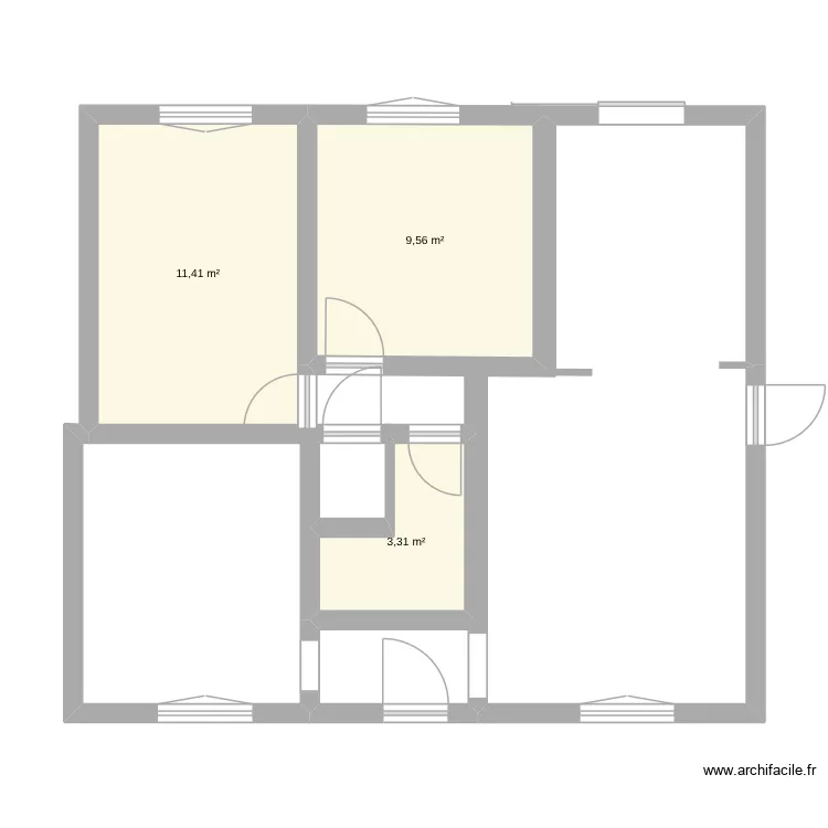 Maison Bebou. Plan de 3  et 24 m²