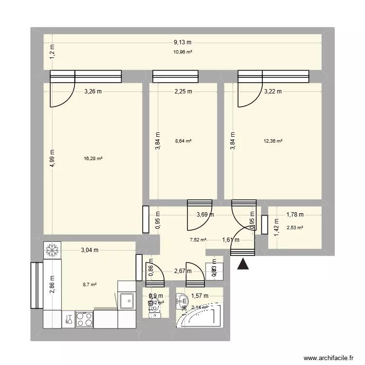 Kamča byt. Plan de 17 et 192 m² Kamča byt. Plan de 17 et 192 m²