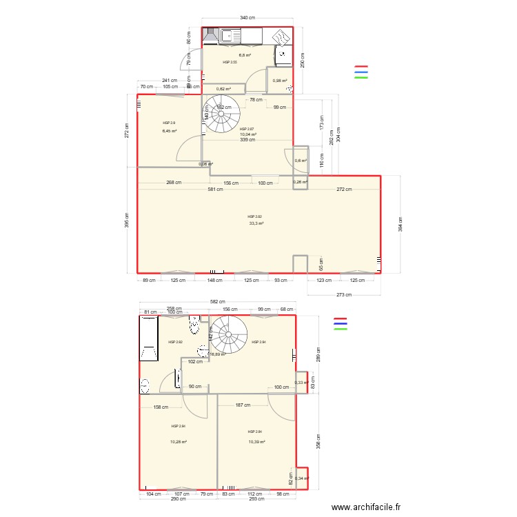 carnot1. Plan de 14 pièces et 97 m2