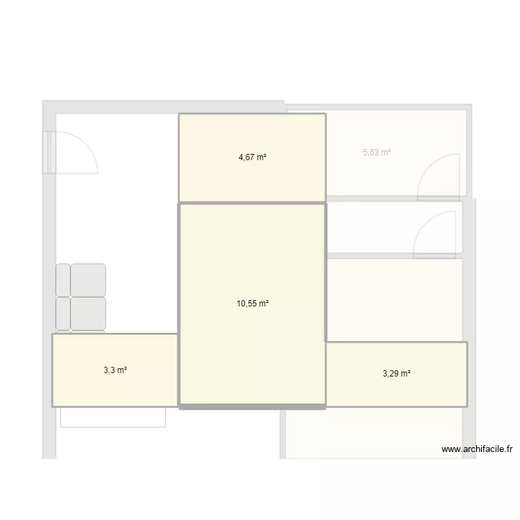 Gerde 1 etage. Plan de 8 et 59 m² Gerde 1 etage. Plan de 8 et 59 m²