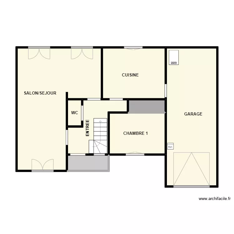 guignard rdc. Plan de 