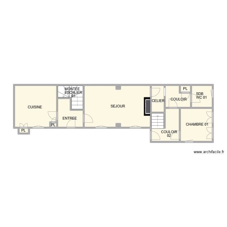 PLAN RDC BEAUVOISIN AM. Plan de 16 pièces et 43 m2