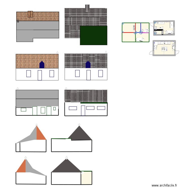 Facade Avant / Avant travaux. Plan de 8 pièces et 111 m2