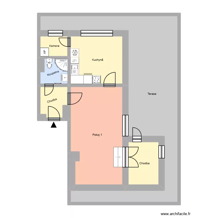 Majakovsk&eacute;ho 877, byt 32. Plan de 16 pièces et 217 m²