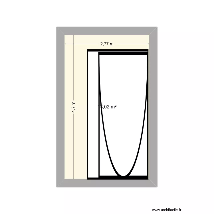 garage. Plan de 1 Pièce et 13 m²
