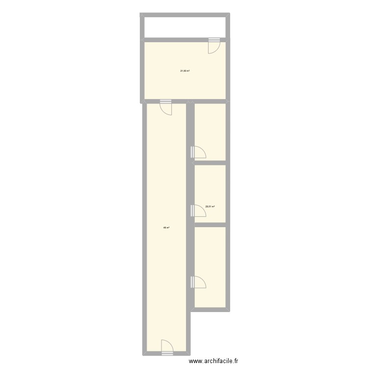 Smur. Plan de 3 pièces et 97 m2