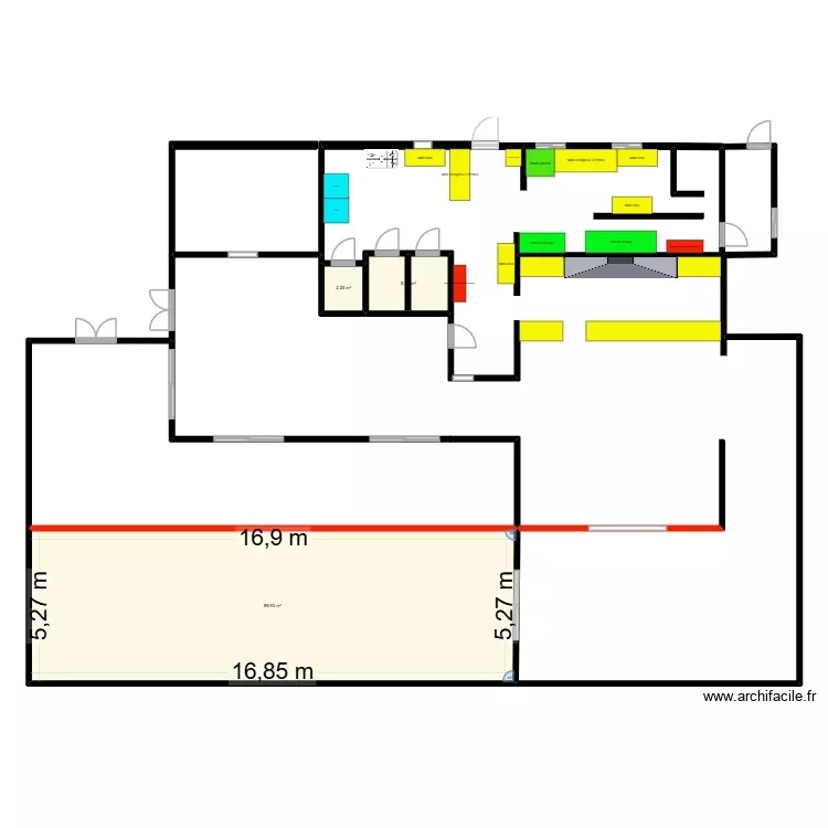 cuisine maison gourmande. Plan de 3 Pièces et 96 m²