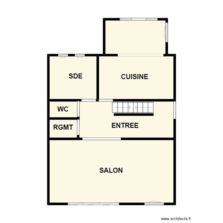 MERLET 1ER. Plan de 6 pièces et 53 m2