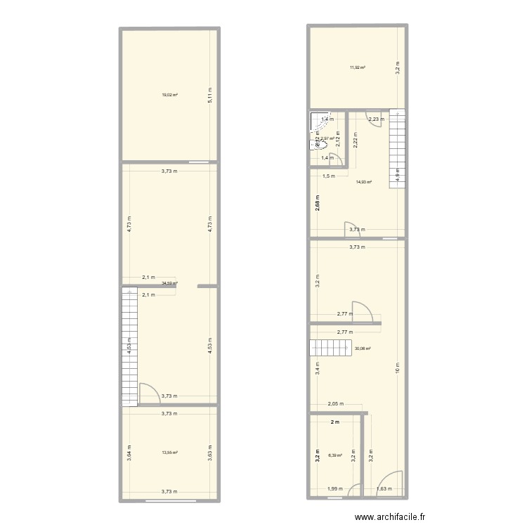 test. Plan de 8 pièces et 133 m2