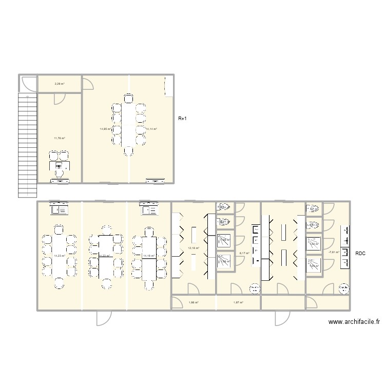 DESIGN & BUILD CHANTIER GRENOBLE. Plan de 20 pièces et 125 m2