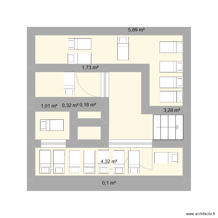 NOUR NASR. Plan de 8 pièces et 17 m2