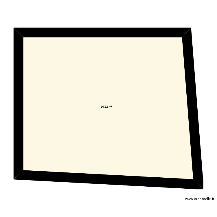 sol. Plan de 1 pièce et 67 m2