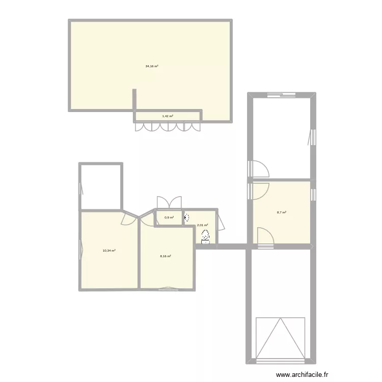 Quirole. Plan de 7 pièces et 66 m² Quirole. Plan de 7 pièces et 66 m²