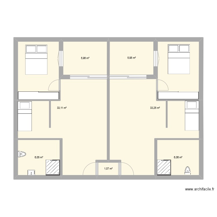 surelevation maison 1. Plan de 7 pièces et 91 m2