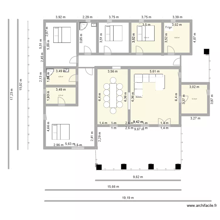 soeurette-2026. Plan de 6  et 105 m²