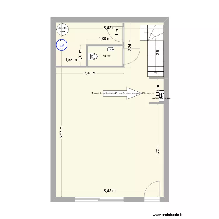 maison pi&egrave;ce. Plan de 2  et 48 m²