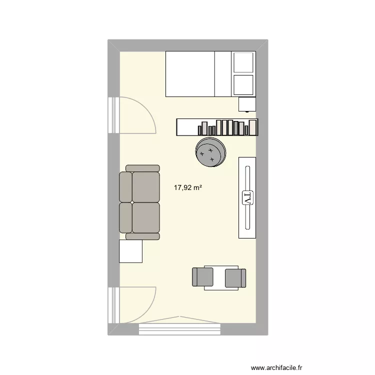 T1GPbis. Plan de 1  et 18 m²