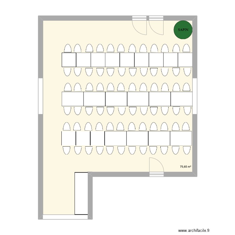 Mariage Civil, les maraichers V2. Plan de 1 pièce et 76 m2
