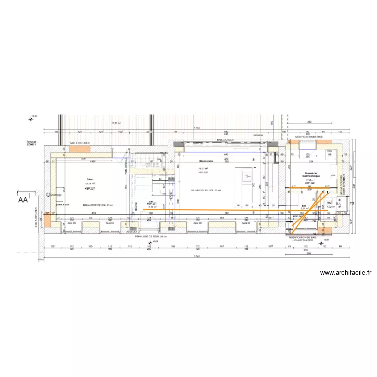 feu provisoire. Plan de 