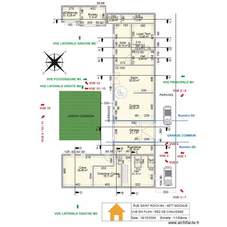 V.RADOUX - VUE EN PLAN - REZ - V2.24 - AVANT. Plan de 