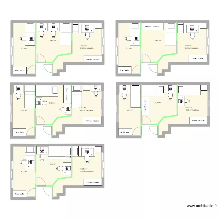 Agencements exemples. Plan de 