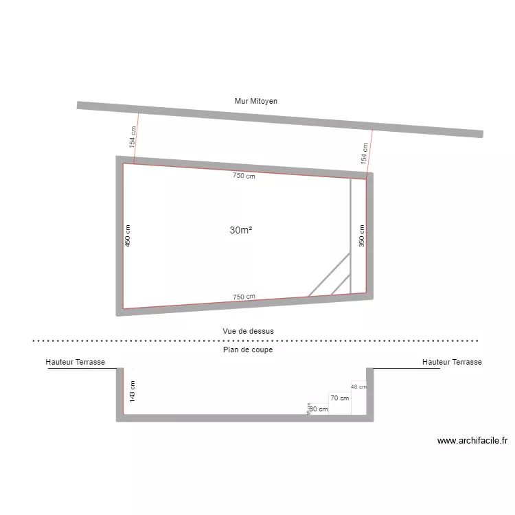 PLAN ET COUPE PISCINE 1/100. Plan de PLAN ET COUPE PISCINE 1/100. Plan de